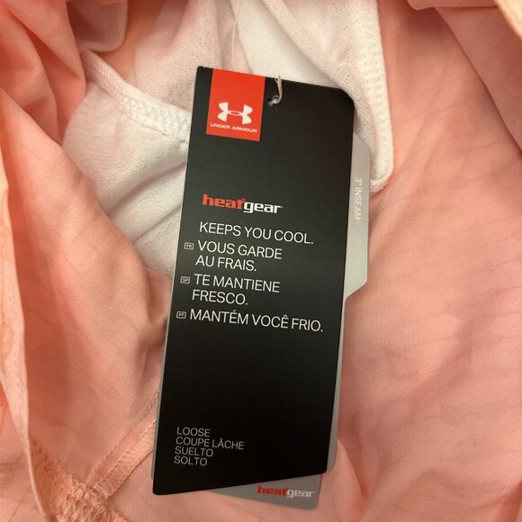 NWT Under Armour Women's Mileage Heatgear Printed Running Shorts Peach Size MD/M - Picture 14 of 14